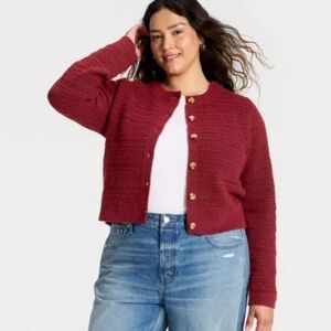 Womans Lace Stitch Cardigan Sweater Nwt Size X Large